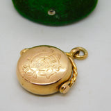 15ct Yellow Gold & Carnelian Set Spinner Fob Pendant Antique 1914 Chester