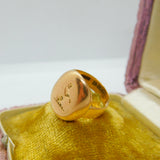 Victorian 15ct Gold Otter Or Cat Heraldic Crest Signet Ring Antique 1899 Chester