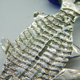 Studio Jewellery Sterling Silver & Sea Glass Chunky Fish Necklace Vintage