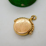 15ct Yellow Gold & Carnelian Set Spinner Fob Pendant Antique 1914 Chester