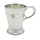 Arts & Crafts Sterling Silver Floral Christening Mug Antique 1929 London