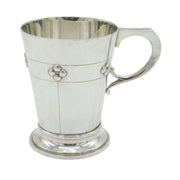 Arts & Crafts Sterling Silver Floral Christening Mug Antique 1929 London