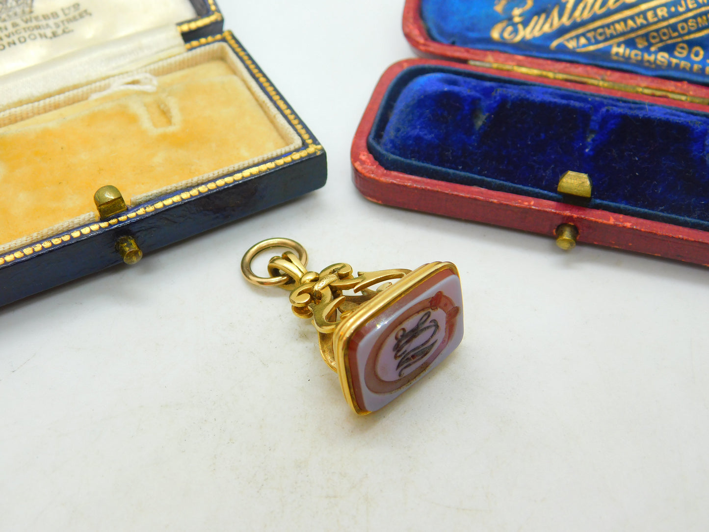 Georgian 18ct Yellow Gold Carved Sardonyx Buckle Fob Seal Antique c1820