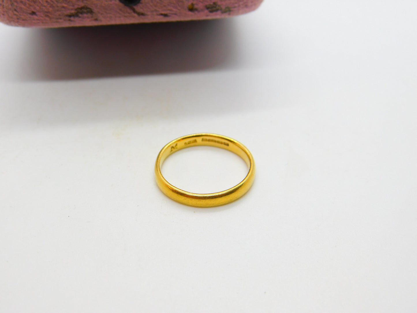 Victorian 22ct Yellow Gold Wedding Band Ring 1864 Birmingham Antique