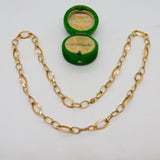 9ct Yellow Gold Modernist Curb Link Chain Bracelet Vintage c1970 50cm Length