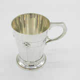 Arts & Crafts Sterling Silver Floral Christening Mug Antique 1929 London