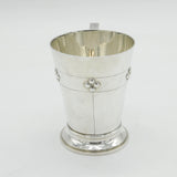 Arts & Crafts Sterling Silver Floral Christening Mug Antique 1929 London