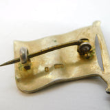 20th Century .800 Silver & Enamel Sailing Yacht Brooch Antique c1920 Art Deco