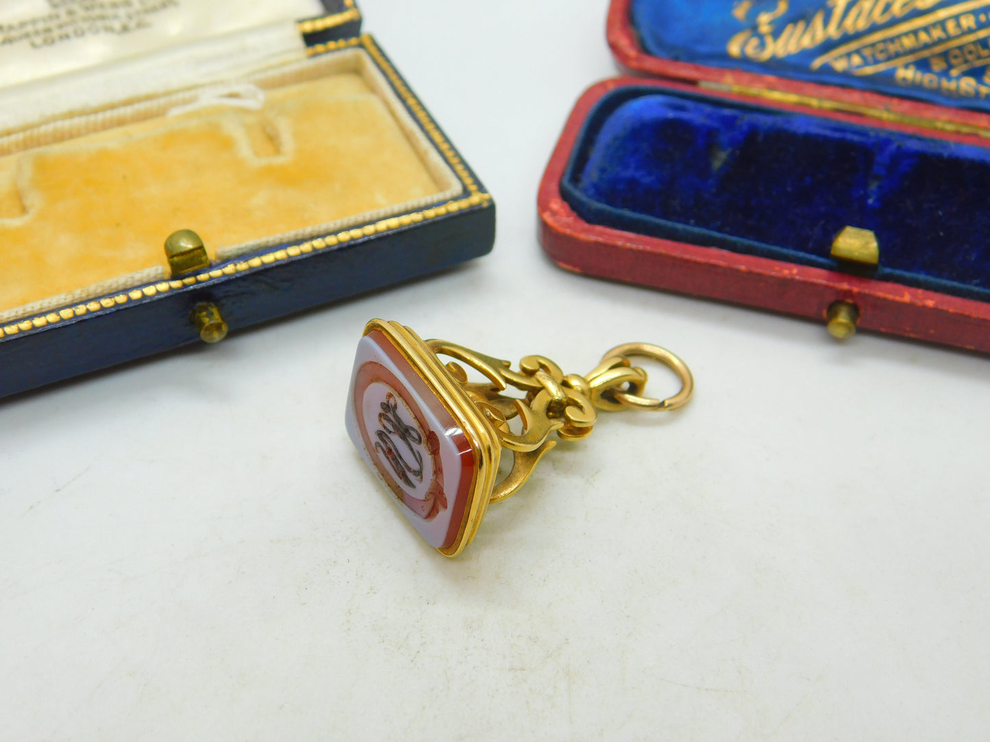 Georgian 18ct Yellow Gold Carved Sardonyx Buckle Fob Seal Antique c1820