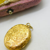 Victorian 18ct Yellow Gold Floral Pattern Sweetheart Locket Antique c1860