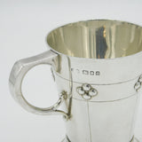 Arts & Crafts Sterling Silver Floral Christening Mug Antique 1929 London