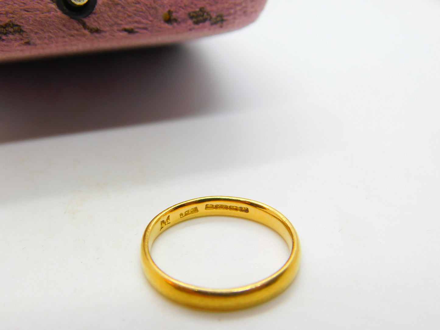 Victorian 22ct Yellow Gold Wedding Band Ring 1864 Birmingham Antique