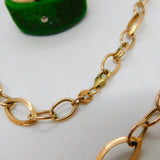 9ct Yellow Gold Modernist Curb Link Chain Bracelet Vintage c1970 50cm Length
