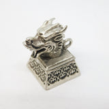 20th Century Chinese White Metal Year of the Dragon Seal Fob Antique c1940