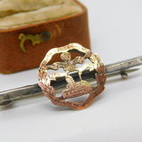 WWI 9ct Gold & Sterling Silver South Lancashire Regiment Sweetheart Brooch 1914