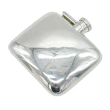 Art Deco Sterling Silver Wide Hip Flask Antique 1919 Birmingham