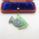 Sterling Silver & Enamel Koala on a Branch Brooch Antique c1940 Art Deco