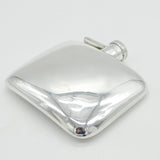 Art Deco Sterling Silver Wide Hip Flask Antique 1919 Birmingham