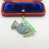 Sterling Silver & Enamel Koala on a Branch Brooch Antique c1940 Art Deco