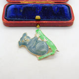 Sterling Silver & Enamel Koala on a Branch Brooch Antique c1940 Art Deco