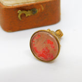 Victorian Gilt Metal & Carved Glass 'Emily' Intaglio Fob Seal Antique c1880