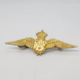 WWII 9ct Gold Fronted Silver RAF Wings Sweetheart Brooch Antique c1940