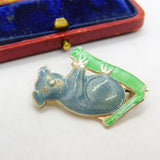 Sterling Silver & Enamel Koala on a Branch Brooch Antique c1940 Art Deco