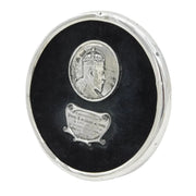 King Edward VII Sterling Silver Framed & Mounted Mourning Plaque Antique