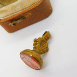Victorian Gilt Metal & Carved Glass 'Emily' Intaglio Fob Seal Antique c1880