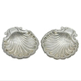 Victorian Pair of Sterling Silver Octopus & Shell Butter Dishes Antique London