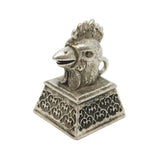 20th Century Chinese White Metal Year of the Rooster Fob Pendant Antique