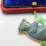 Sterling Silver & Enamel Koala on a Branch Brooch Antique c1940 Art Deco