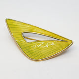 Norwegian Sterling Silver Yellow Enamel Spray Brooch Antique c1940 Ivar T. Holth
