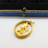 9ct Yellow Gold St. Christopher Patron Saint of Travel Charm Pendant 1973
