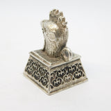 20th Century Chinese White Metal Year of the Rooster Fob Pendant Antique