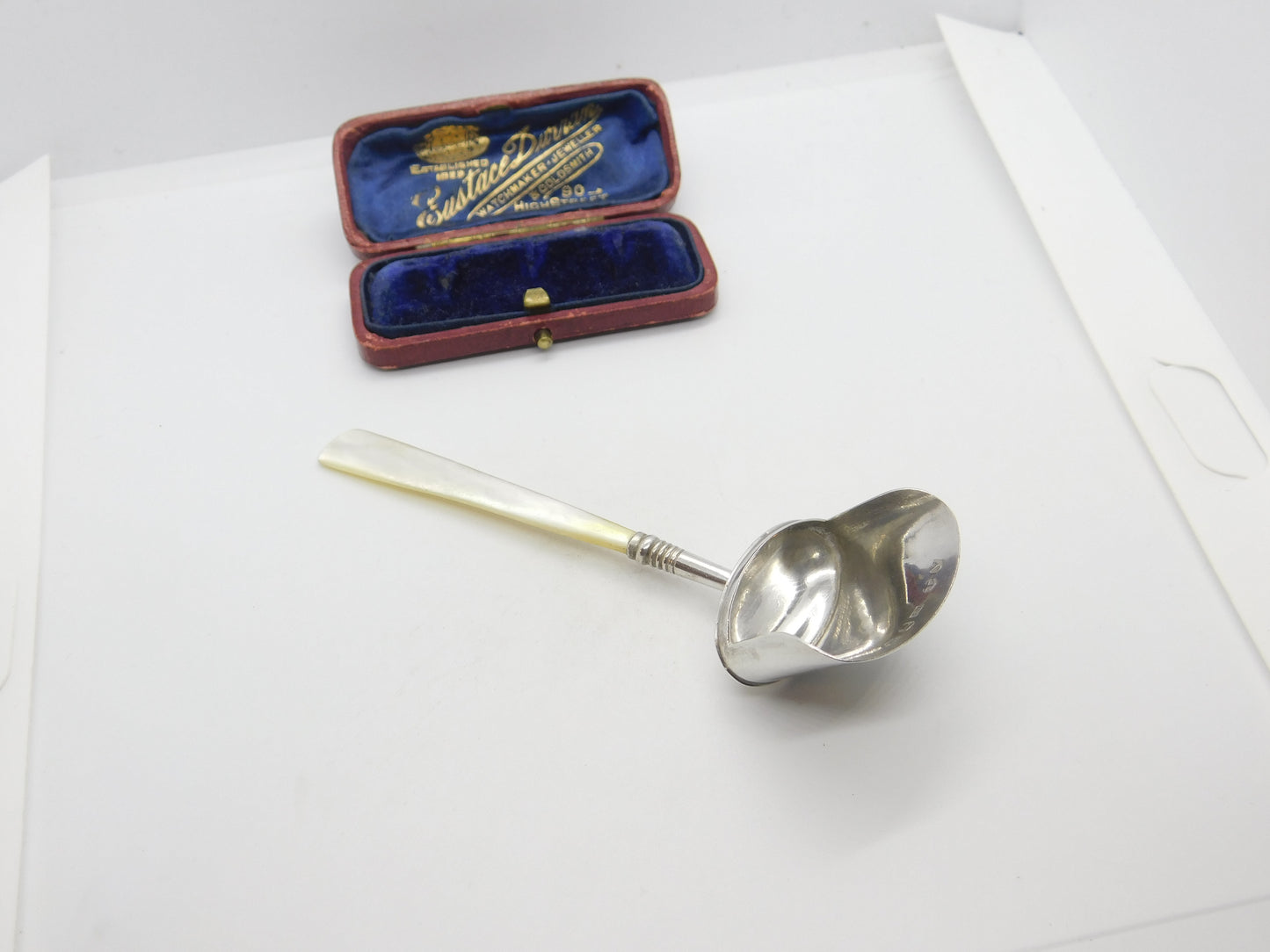 Georgian Sterling Silver & Mother of Pearl Sugar Scoop 1822 Birmingham Antique