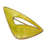 Norwegian Sterling Silver Yellow Enamel Spray Brooch Antique c1940 Ivar T. Holth
