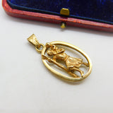 9ct Yellow Gold St Christopher Travel Pendant 1977 Sheffield Vintage