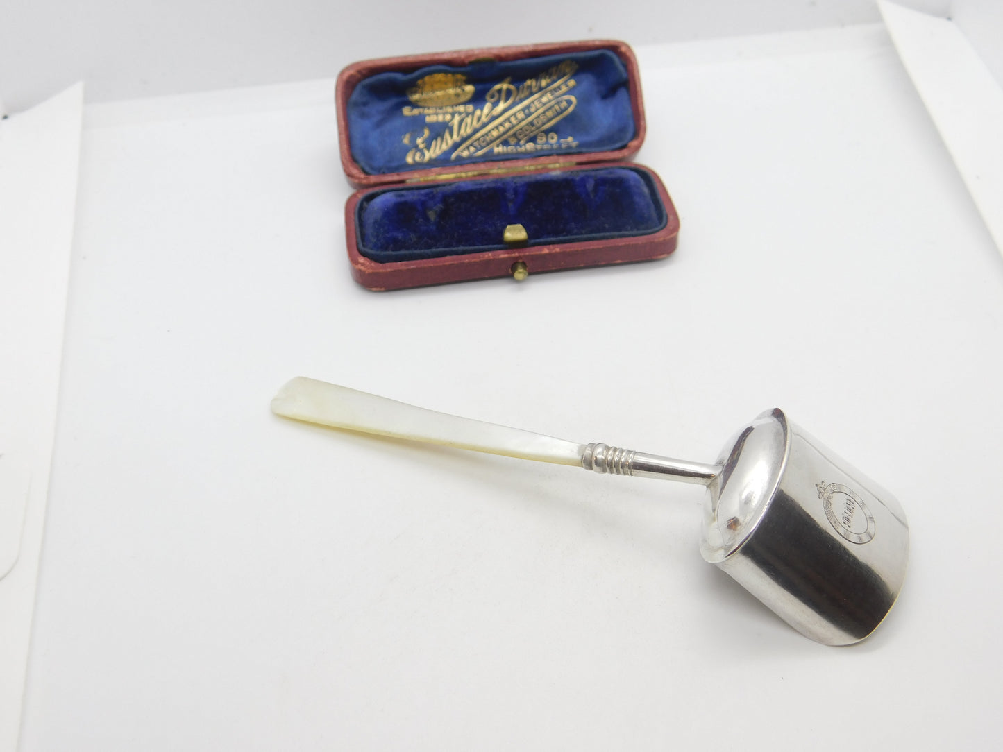 Georgian Sterling Silver & Mother of Pearl Sugar Scoop 1822 Birmingham Antique