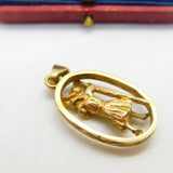 9ct Yellow Gold St Christopher Travel Pendant 1977 Sheffield Vintage