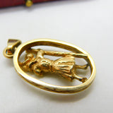 9ct Yellow Gold St Christopher Travel Pendant 1977 Sheffield Vintage