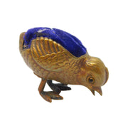 Victorian Gilt Metal Pecking Chick Novelty Pin Cushion Antique c1860