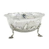 Victorian Sterling Silver Rabbit & Pheasant Pattern Bowl Antique 1894 London