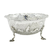 Victorian Sterling Silver Rabbit & Pheasant Pattern Bowl Antique 1894 London