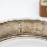 Victorian Sterling Silver Floral Pattern Cuff Bangle 1885 Chester Antique