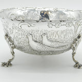 Victorian Sterling Silver Rabbit & Pheasant Pattern Bowl Antique 1894 London