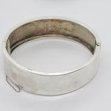 Victorian Sterling Silver Floral Pattern Cuff Bangle 1885 Chester Antique