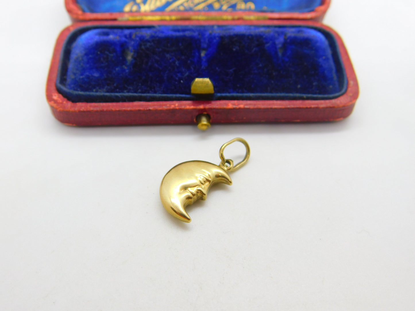 9ct Yellow Gold Man in the Moon Charm or Pendant Vintage c1970