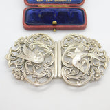 Sterling Silver Victorian Style Swallow Belt Buckle 1998 Birmingham Vintage