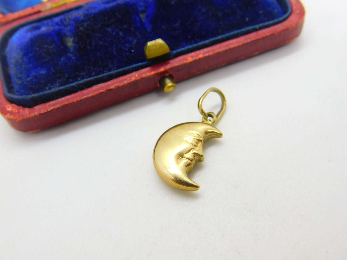 9ct Yellow Gold Man in the Moon Charm or Pendant Vintage c1970